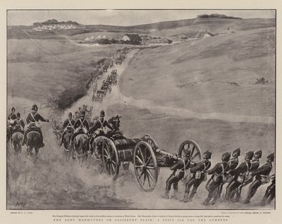 ソールズベリー平原での軍の作戦、砲手のための堅い仕事 作： Henry Marriott Paget